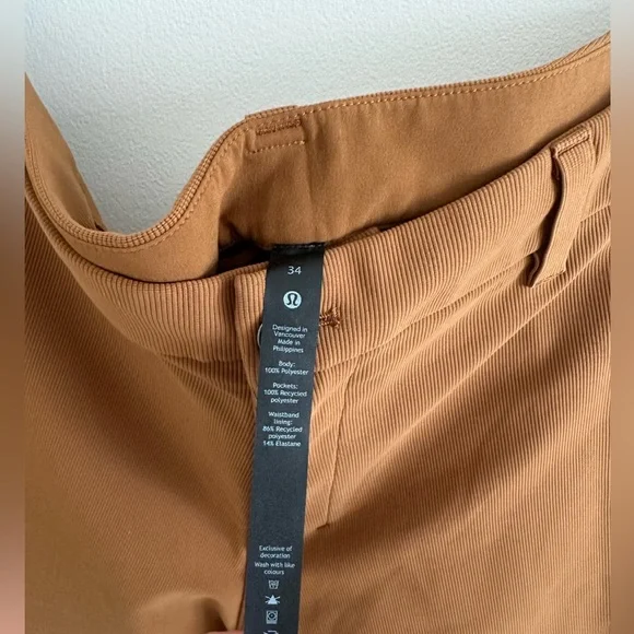 Men’s Lululemon commission classic shorts burnt orange brown size 34 - Picture 4 of 6